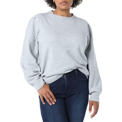 AEW30061F21-Hgrey-XX-Large Amazon Essentials Women's Miękki w dotyku sweter z plisowaniem na ramionach i okrągłym dekoltem, Szary wrzos, XXL AEW30061F21-Hgrey-XX-Large Amazon Essentials Women's Miękki w dotyku sweter z plisowaniem na ramionach i okrągłym dekoltem, Szary wrzos, XXL