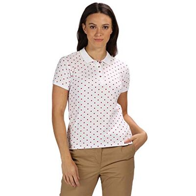 RWT168 Regatta damska koszulka polo z bawełny stretch z guzikami White Polka Dot 8 RWT168 Regatta damska koszulka polo z bawełny stretch z guzikami White Polka Dot 8