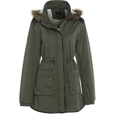 5055286710582 Betty Kay Women's Casual Holby poliester Parker kurtka z kapturem zielony zielony Khaki S 5055286710582 Betty Kay Women's Casual Holby poliester Parker kurtka z kapturem zielony zielony Khaki S