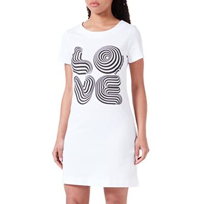 W 5 929 23 M 3876 Love Moschino Damska sukienka z krótkim rękawem, trapezowa, biała, rozmiar 46, optical white, 46 W 5 929 23 M 3876 Love Moschino Damska sukienka z krótkim rękawem, trapezowa, biała, rozmiar 46, optical white, 46