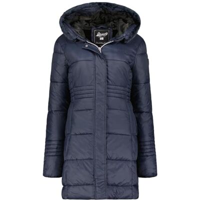 WW5373F/GNO Geographical Norway Deneza Lady Parka Długa gruba ciepła damska jesienno-zimowa cienki płaszcz ze sztucznego futra z kapturem kurtka wiatrówka elegancka kurtka damska (granatowa XL), granatowy, WW5373F/GNO Geographical Norway Deneza Lady Parka Długa gruba ciepła damska jesienno-zimowa cienki płaszcz ze sztucznego futra z kapturem kurtka wiatrówka elegancka kurtka damska (granatowa XL), granatowy,