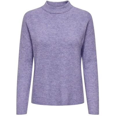 15277080 ONLY Damski sweter z dzianiny, normalny krój, okrągły dekolt, głębokie obszycie na ramionach, Chiński fiolet, szczegóły: melanż, XL 15277080 ONLY Damski sweter z dzianiny, normalny krój, okrągły dekolt, głębokie obszycie na ramionach, Chiński fiolet, szczegóły: melanż, XL