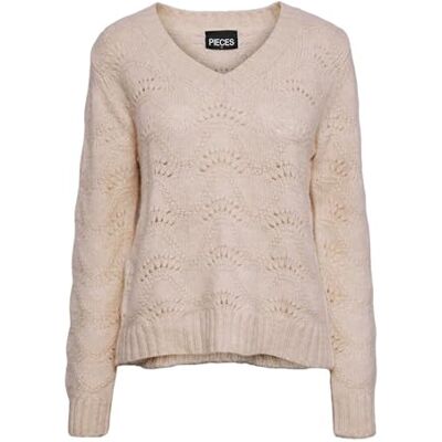 17126613 PIECES Damski sweter PCBIBBI LS z dekoltem w serek, NOOS BC, Whitecap Gray, XS 17126613 PIECES Damski sweter PCBIBBI LS z dekoltem w serek, NOOS BC, Whitecap Gray, XS