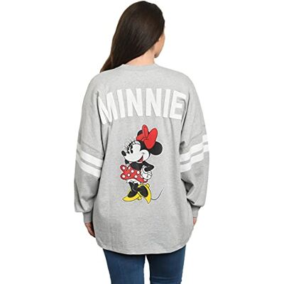 Disney Koszulka damska Myszka Miki Minnie z długim rękawem, Szary (Heather Grey), M Disney Koszulka damska Myszka Miki Minnie z długim rękawem, Szary (Heather Grey), M