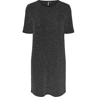 17150614 PIECES Damska sukienka mini Pclina Ss O-Neck Short Dress Mm, czarny, L 17150614 PIECES Damska sukienka mini Pclina Ss O-Neck Short Dress Mm, czarny, L