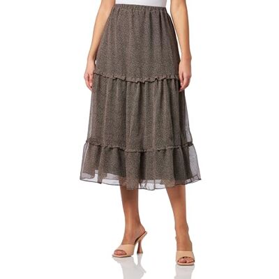 37226333-BA01 baradello Damska spódnica maxi Skirt, czarny wełniany biały, L 37226333-BA01 baradello Damska spódnica maxi Skirt, czarny wełniany biały, L