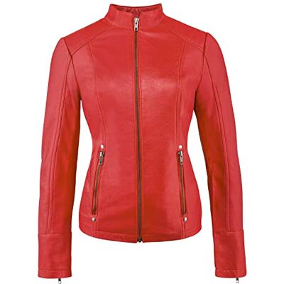 URBAN 5884 URBAN LEATHER Damska Ur-240 Fashion kurtka skórzana Rt01, czerwona, XXL EU URBAN 5884 URBAN LEATHER Damska Ur-240 Fashion kurtka skórzana Rt01, czerwona, XXL EU