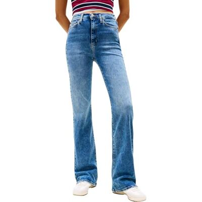 DW0DW20654 Tommy Jeans Damskie dżinsy Sylvia Flared Bootcut z wysokim stanem, Denim M, 30W / 34L DW0DW20654 Tommy Jeans Damskie dżinsy Sylvia Flared Bootcut z wysokim stanem, Denim M, 30W / 34L