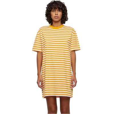 TB6828 Urban Classics Damska sukienka w paski oversize, White/Magicmango, XS TB6828 Urban Classics Damska sukienka w paski oversize, White/Magicmango, XS