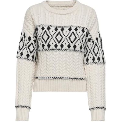 15314887 ONLY Onlmarent L/S KNT Noos sweter damski, Cloud Dancer/Szczegóły: czarny, M 15314887 ONLY Onlmarent L/S KNT Noos sweter damski, Cloud Dancer/Szczegóły: czarny, M