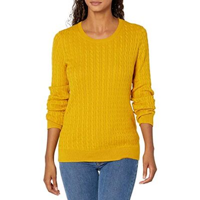 AE1896258-Yellow-XX-Large Amazon Essentials Damski lekki sweter z długim rękawem i okrągłym dekoltem (dostępny w dużych rozmiarach), złoty, XXL AE1896258-Yellow-XX-Large Amazon Essentials Damski lekki sweter z długim rękawem i okrągłym dekoltem (dostępny w dużych rozmiarach), złoty, XXL