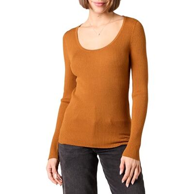 DR70066FW22-BRW82-X-Small Amazon Essentials Damski sweter z długim rękawem ze stretchem i okrągłym dekoltem (dostępny w dużych rozmiarach) (Previously Daily Ritual), ciemny karmel, XS DR70066FW22-BRW82-X-Small Amazon Essentials Damski sweter z długim rękawem ze stretchem i okrągłym dekoltem (dostępny w dużych rozmiarach) (Previously Daily Ritual), ciemny karmel, XS