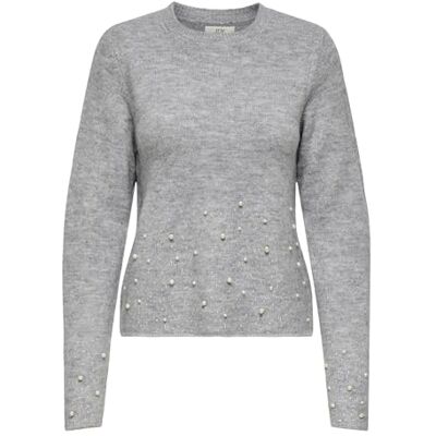 15351912-4815065 Jdy pearl L/S okrągły dekolt Pearl sweter KNT, jasnoszary melanżowy, XS 15351912-4815065 Jdy pearl L/S okrągły dekolt Pearl sweter KNT, jasnoszary melanżowy, XS