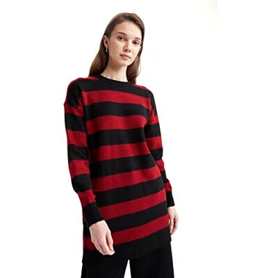 V0186AZ DeFacto Długie koszule z długim rękawem tunika koszule (czerwone, 3XL), czerwony V0186AZ DeFacto Długie koszule z długim rękawem tunika koszule (czerwone, 3XL), czerwony