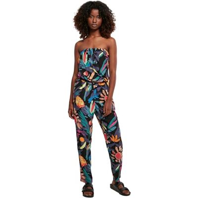 TB1955 Urban Classics Women's Ladies Viscose Bandeau Jumpsuit T-Shirt, blackfruity, M TB1955 Urban Classics Women's Ladies Viscose Bandeau Jumpsuit T-Shirt, blackfruity, M