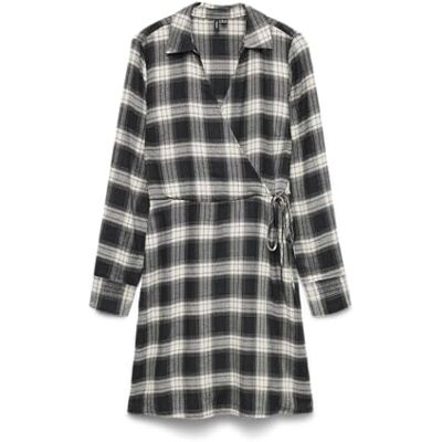 10334197-4849510 VERO MODA Damska krótka sukienka Vmlara L/S WVN Ga, czarna, M, Czarny, M 10334197-4849510 VERO MODA Damska krótka sukienka Vmlara L/S WVN Ga, czarna, M, Czarny, M