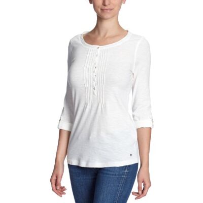1M87601953 / KEYSTONE HENLEY TEE Tommy Hilfiger Damska koszulka/T-shirt , biały (Snow White), 40 1M87601953 / KEYSTONE HENLEY TEE Tommy Hilfiger Damska koszulka/T-shirt , biały (Snow White), 40
