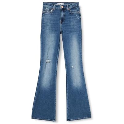 15315199 Only Onlblush HW Flared Destroy Dnm Ext Dżinsy damskie, Niebieski Denim Średni, M x 30L 15315199 Only Onlblush HW Flared Destroy Dnm Ext Dżinsy damskie, Niebieski Denim Średni, M x 30L