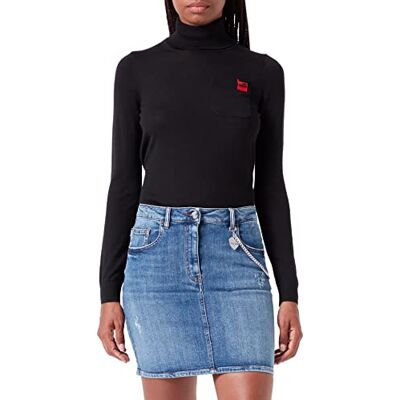 W S D30 10 X 1306 Love Moschino Damski Turtleneck z naszywką, top, czarny, 48 W S D30 10 X 1306 Love Moschino Damski Turtleneck z naszywką, top, czarny, 48