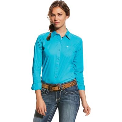 10022059-400-L Ariat Damska koszula ze stretchem Kirby, NIEBIESKI, L 10022059-400-L Ariat Damska koszula ze stretchem Kirby, NIEBIESKI, L
