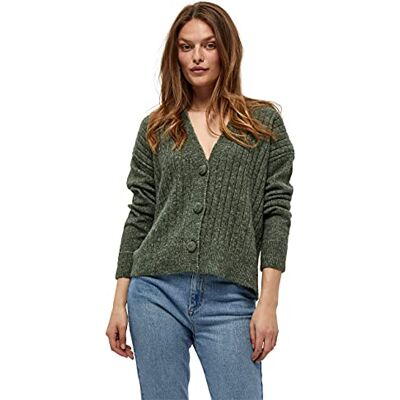 PC1606 Peppercorn Damski sweter Penelope Rib, Wieniec laurowy zielony melanż, XL PC1606 Peppercorn Damski sweter Penelope Rib, Wieniec laurowy zielony melanż, XL