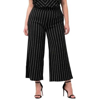 827666 Ulla Popken Damskie duże rozmiary plus size spodnie wsuwane z szerokimi nogawkami, elastyczny ściągacz czarny 54+ 100-54+ 827666 Ulla Popken Damskie duże rozmiary plus size spodnie wsuwane z szerokimi nogawkami, elastyczny ściągacz czarny 54+ 100-54+