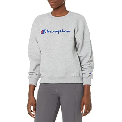 GF535Y08113-021 Champion Damska bluza Powerblend Relaxed Crew, sitodrukowa bluza, Oxford Gray-y08113, XL GF535Y08113-021 Champion Damska bluza Powerblend Relaxed Crew, sitodrukowa bluza, Oxford Gray-y08113, XL