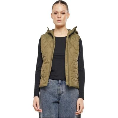 TB7009 Urban Classics Damska kamizelka damska Super Light Puffer Vest, lekka pikowana kamizelka z kapturem dla kobiet, krój slim fit, oliwkowy, XS TB7009 Urban Classics Damska kamizelka damska Super Light Puffer Vest, lekka pikowana kamizelka z kapturem dla kobiet, krój slim fit, oliwkowy, XS