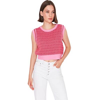 TWOAW23SV00080 TRENDYOL Women's /Pembe Sweater, różowy, S, Rosa, S TWOAW23SV00080 TRENDYOL Women's /Pembe Sweater, różowy, S, Rosa, S