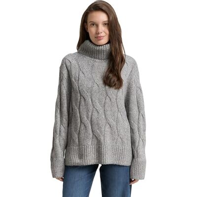 1048322 TOM TAILOR Sweter damski, 21373 Średni, srebrny, szary melanż, XL 1048322 TOM TAILOR Sweter damski, 21373 Średni, srebrny, szary melanż, XL