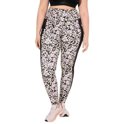 832515 Ulla Popken Damskie legginsy sportowe, wzór Leo, szybkoschnące, z recyklingu, czarny, 45W / 32L 832515 Ulla Popken Damskie legginsy sportowe, wzór Leo, szybkoschnące, z recyklingu, czarny, 45W / 32L
