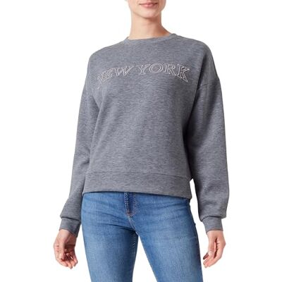 14096964 Vireflect L/S City Sweat/Lc/DFS, Medium Grey Melange/Print: New York, L 14096964 Vireflect L/S City Sweat/Lc/DFS, Medium Grey Melange/Print: New York, L