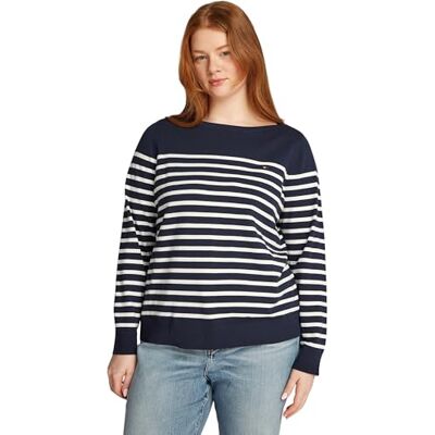 WW0WW460780A550 TOMMY HILFIGER Damska koszulka CRV CO STITCH LS B-NK SWT WW0WW46078, niebieska, 50, Niebieski (Dark Night Navy/Ivory Petal Stp), 50 WW0WW460780A550 TOMMY HILFIGER Damska koszulka CRV CO STITCH LS B-NK SWT WW0WW46078, niebieska, 50, Niebieski (Dark Night Navy/Ivory Petal Stp), 50