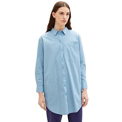 1036968 TOM TAILOR Damski Bluzka , 30198 Blue White Thin Stripe, 32 1036968 TOM TAILOR Damski Bluzka , 30198 Blue White Thin Stripe, 32