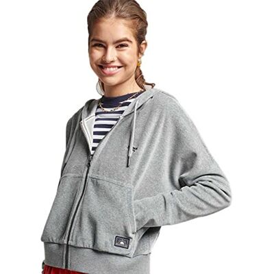 W2011384A Superdry Vintage Crop Ziphood Damska bluza z kapturem, Szary Marl, 44 W2011384A Superdry Vintage Crop Ziphood Damska bluza z kapturem, Szary Marl, 44