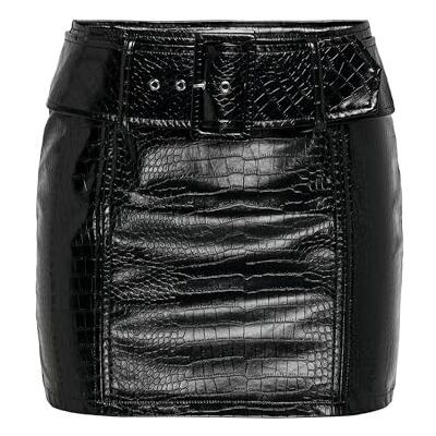 15334323 ONLLIONA MW Croco Belt Skirt PNT CC, czarny, L 15334323 ONLLIONA MW Croco Belt Skirt PNT CC, czarny, L