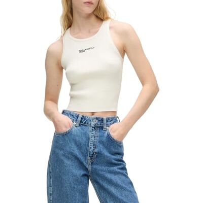 B1W18024 Karl Lagerfeld Jeans, Women's, Knitted Tank, Pristine, M, biały, M B1W18024 Karl Lagerfeld Jeans, Women's, Knitted Tank, Pristine, M, biały, M