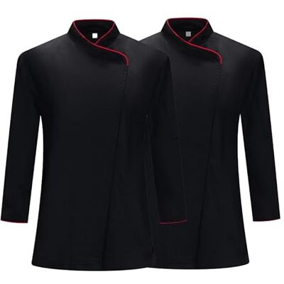 MZ-2-731 MISEMIYA Opakowanie 2 sztuki Kurtka damska Mundury szefa kuchni damskie 2-731, Czarny (Black), 3XL MZ-2-731 MISEMIYA Opakowanie 2 sztuki Kurtka damska Mundury szefa kuchni damskie 2-731, Czarny (Black), 3XL