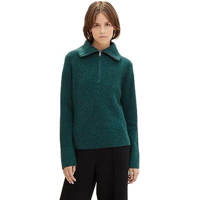 1038720 TOM TAILOR Denim Sweter damski, 10592 Midnight Forest Green Mélange, M 1038720 TOM TAILOR Denim Sweter damski, 10592 Midnight Forest Green Mélange, M