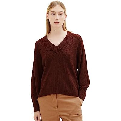 1037771 TOM TAILOR Sweter damski, 32404 Raisin Melange, XXL 1037771 TOM TAILOR Sweter damski, 32404 Raisin Melange, XXL