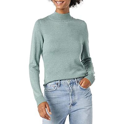 AE1896368-Sgreen-Small Amazon Essentials Damski lekki sweter typu Mockneck (dostępny w dużych rozmiarach), szałwiowy zielony wrzos, S AE1896368-Sgreen-Small Amazon Essentials Damski lekki sweter typu Mockneck (dostępny w dużych rozmiarach), szałwiowy zielony wrzos, S