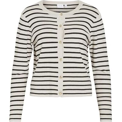 14101886 Vila VIZICHA L/S Striped Knit Cardigan, Brzoza/paski: czarny, M 14101886 Vila VIZICHA L/S Striped Knit Cardigan, Brzoza/paski: czarny, M
