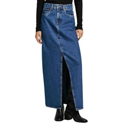 PL901168CT9000XS Pepe Jeans Damska spódnica maxi Hw, spódnica, niebieska, XS, Niebieski (denim-ct9), XS PL901168CT9000XS Pepe Jeans Damska spódnica maxi Hw, spódnica, niebieska, XS, Niebieski (denim-ct9), XS