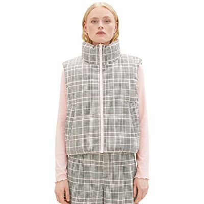 1037588 TOM TAILOR Denim Damska kamizelka bufor z funkcją dwustronną, 32456 Rose Grey Check, L 1037588 TOM TAILOR Denim Damska kamizelka bufor z funkcją dwustronną, 32456 Rose Grey Check, L
