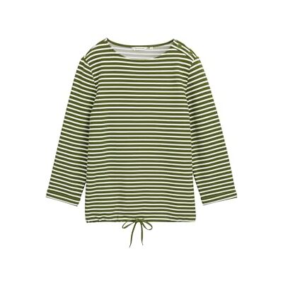 1045536 TOM TAILOR Damska koszulka z długim rękawem z detalami guzikowymi, 38582 Green Offwhite Tee Stripe, S 1045536 TOM TAILOR Damska koszulka z długim rękawem z detalami guzikowymi, 38582 Green Offwhite Tee Stripe, S