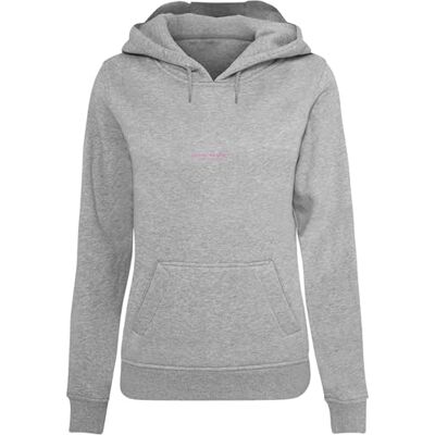 MST044 Miss Tee Damska bluza z kapturem Shine Bright Hoody, luźna bluza z kapturem z nadrukiem na plecach, krój regularny, rozmiary XS 5XL, szary (Heather Grey), S MST044 Miss Tee Damska bluza z kapturem Shine Bright Hoody, luźna bluza z kapturem z nadrukiem na plecach, krój regularny, rozmiary XS 5XL, szary (Heather Grey), S
