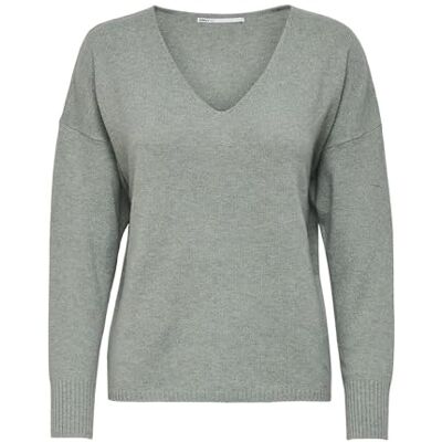 15224360 ONLY Onlrica Life L/S V-neck Pullo Knt Noos Sweter pullover Kobiety , Chinois Green Szczegół: W Melange , XS 15224360 ONLY Onlrica Life L/S V-neck Pullo Knt Noos Sweter pullover Kobiety , Chinois Green Szczegół: W Melange , XS
