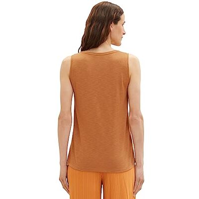1036790 TOM TAILOR Damski top Basic z zapięciem na guziki, 31650 – terakota brązowa, XL 1036790 TOM TAILOR Damski top Basic z zapięciem na guziki, 31650 – terakota brązowa, XL