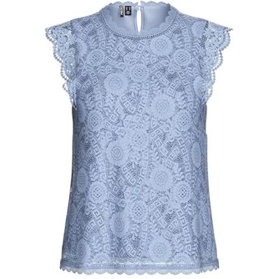 17120454-3861682 PIECES Damska koszulka PCOLLINE SL LACE TOP NOOS BC Kentucky Blue, XS 17120454-3861682 PIECES Damska koszulka PCOLLINE SL LACE TOP NOOS BC Kentucky Blue, XS