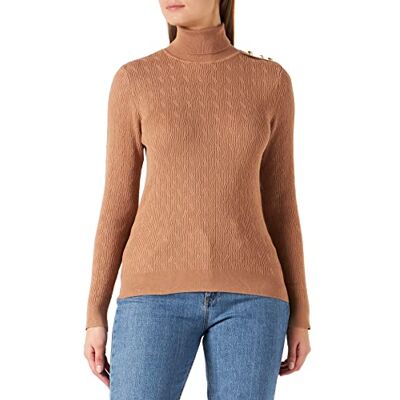 THNU22 Naf Naf Damski sweter w kolorze jagodowym, uniwersalny, Złoty, brązowy chiny, M THNU22 Naf Naf Damski sweter w kolorze jagodowym, uniwersalny, Złoty, brązowy chiny, M
